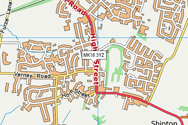 MK18 3YZ map - OS VectorMap District (Ordnance Survey) MK18 3YZ map - OS VectorMap District (Ordnance Survey)
