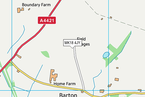 MK18 4JY map - OS VectorMap District (Ordnance Survey)