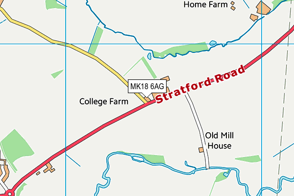 MK18 6AG map - OS VectorMap District (Ordnance Survey) MK18 6AG map - OS VectorMap District (Ordnance Survey)