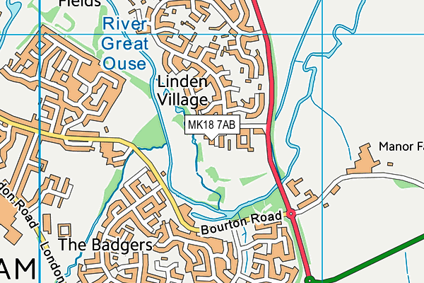 MK18 7AB map - OS VectorMap District (Ordnance Survey) MK18 7AB map - OS VectorMap District (Ordnance Survey)