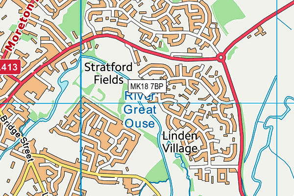 MK18 7BP map - OS VectorMap District (Ordnance Survey)