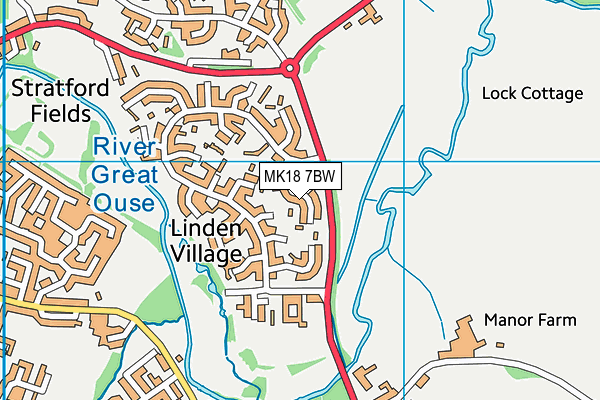 MK18 7BW map - OS VectorMap District (Ordnance Survey) MK18 7BW map - OS VectorMap District (Ordnance Survey)