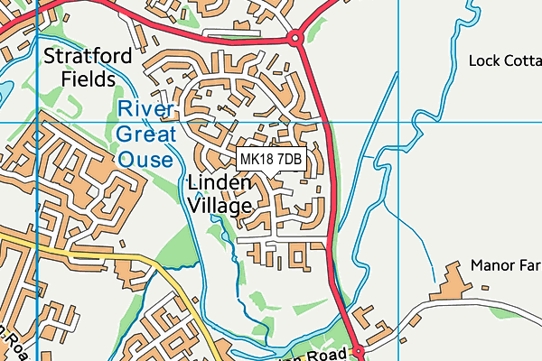 MK18 7DB map - OS VectorMap District (Ordnance Survey) MK18 7DB map - OS VectorMap District (Ordnance Survey)