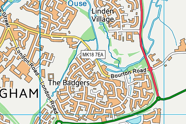 MK18 7EA map - OS VectorMap District (Ordnance Survey) MK18 7EA map - OS VectorMap District (Ordnance Survey)