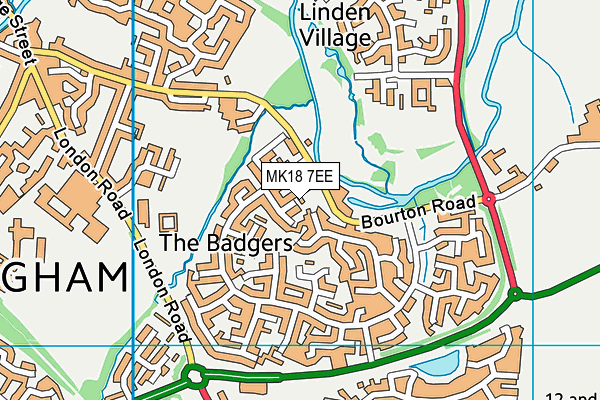 MK18 7EE map - OS VectorMap District (Ordnance Survey) MK18 7EE map - OS VectorMap District (Ordnance Survey)