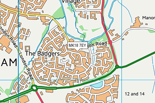 MK18 7EY map - OS VectorMap District (Ordnance Survey) MK18 7EY map - OS VectorMap District (Ordnance Survey)