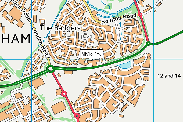 MK18 7HJ map - OS VectorMap District (Ordnance Survey)