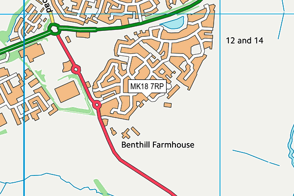 MK18 7RP map - OS VectorMap District (Ordnance Survey)