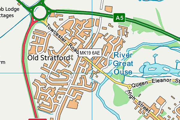MK19 6AE map - OS VectorMap District (Ordnance Survey) MK19 6AE map - OS VectorMap District (Ordnance Survey)