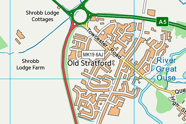 MK19 6AJ map - OS VectorMap District (Ordnance Survey) MK19 6AJ map - OS VectorMap District (Ordnance Survey)