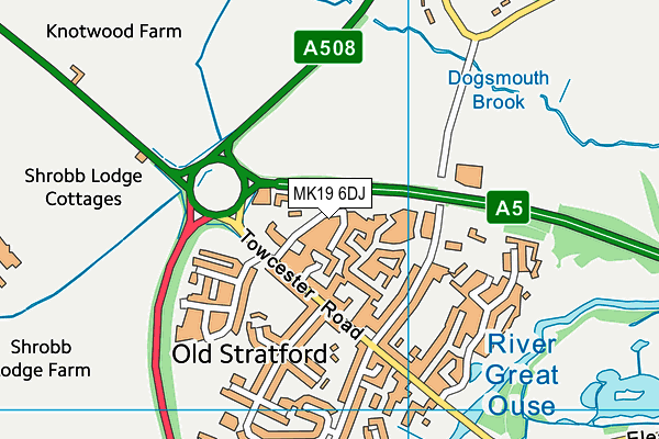 MK19 6DJ map - OS VectorMap District (Ordnance Survey)