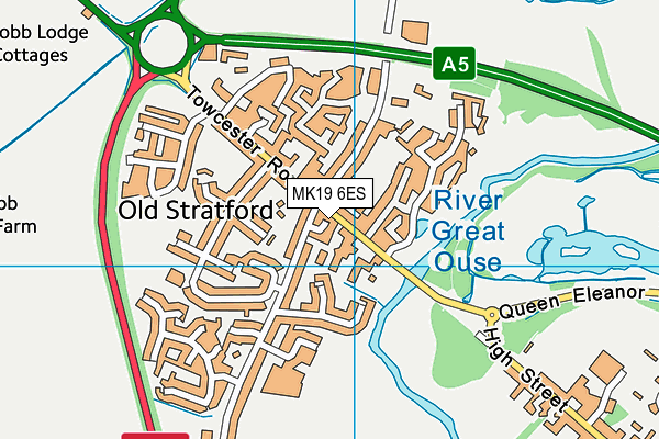 MK19 6ES map - OS VectorMap District (Ordnance Survey)