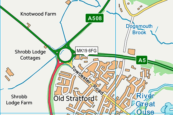MK19 6FG map - OS VectorMap District (Ordnance Survey)