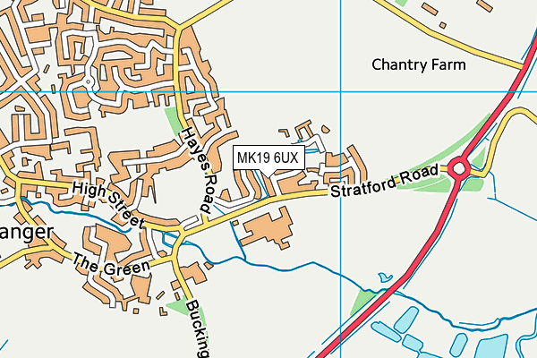 MK19 6UX map - OS VectorMap District (Ordnance Survey) MK19 6UX map - OS VectorMap District (Ordnance Survey)