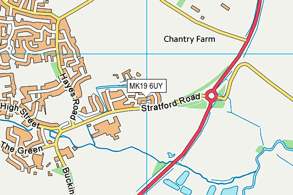 MK19 6UY map - OS VectorMap District (Ordnance Survey) MK19 6UY map - OS VectorMap District (Ordnance Survey)