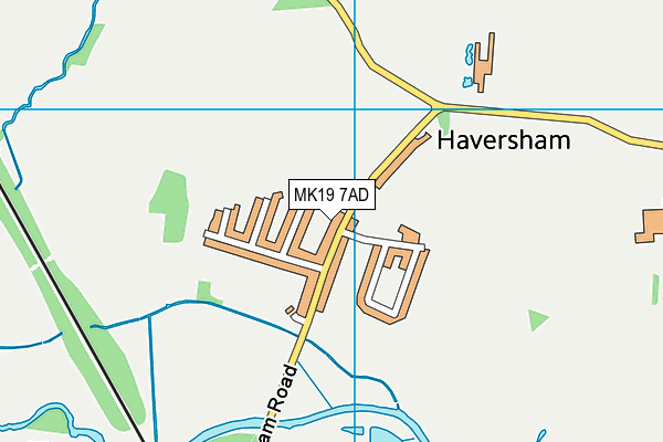 MK19 7AD map - OS VectorMap District (Ordnance Survey)