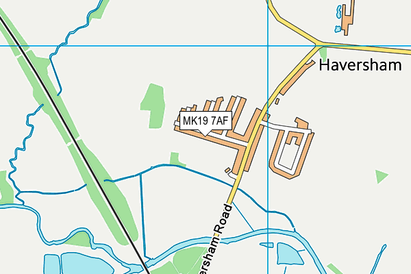 MK19 7AF map - OS VectorMap District (Ordnance Survey)