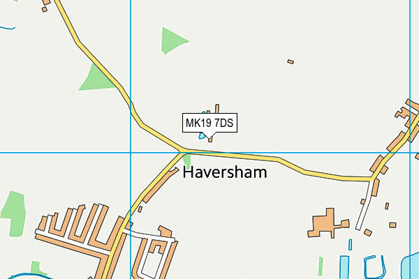 MK19 7DS map - OS VectorMap District (Ordnance Survey)