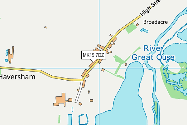 MK19 7DZ map - OS VectorMap District (Ordnance Survey)