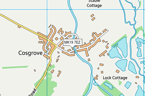 MK19 7EZ map - OS VectorMap District (Ordnance Survey)