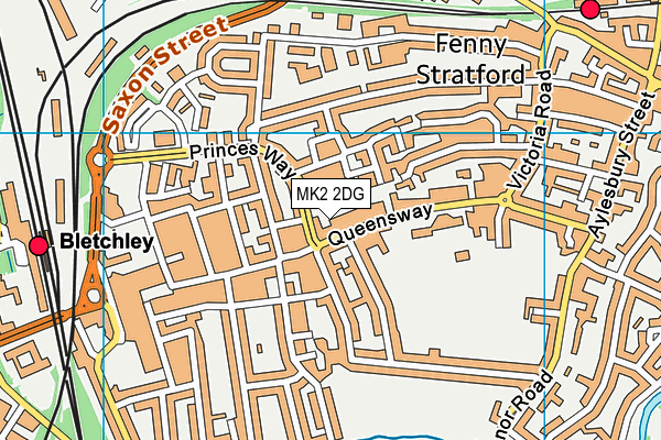 MK2 2DG map - OS VectorMap District (Ordnance Survey)