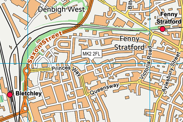 MK2 2FL map - OS VectorMap District (Ordnance Survey)