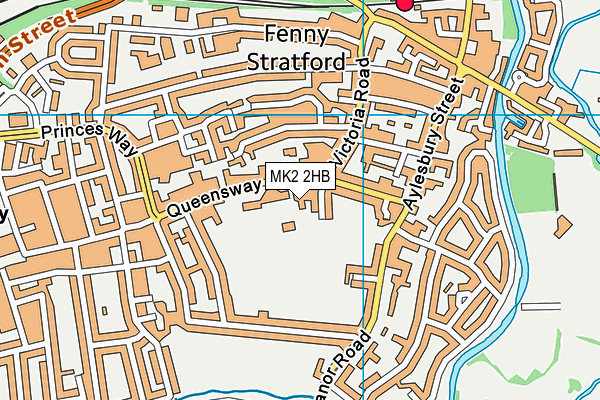 MK2 2HB map - OS VectorMap District (Ordnance Survey)