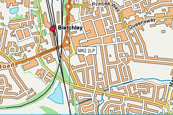 MK2 2LP map - OS VectorMap District (Ordnance Survey)