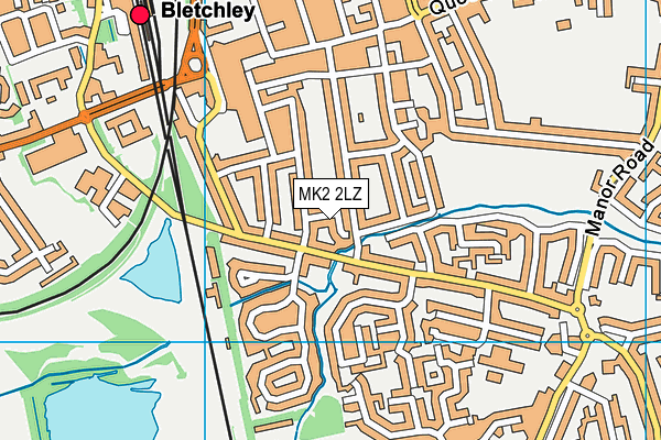 MK2 2LZ map - OS VectorMap District (Ordnance Survey)
