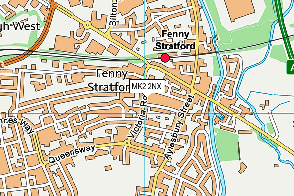 MK2 2NX map - OS VectorMap District (Ordnance Survey)