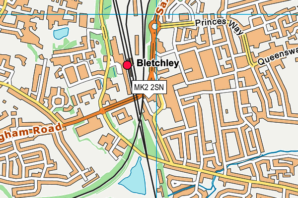 MK2 2SN map - OS VectorMap District (Ordnance Survey)