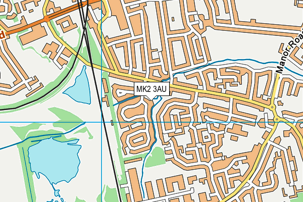 MK2 3AU map - OS VectorMap District (Ordnance Survey)