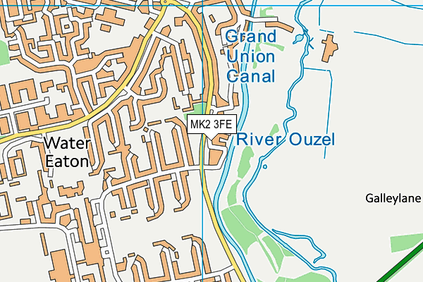 MK2 3FE map - OS VectorMap District (Ordnance Survey)