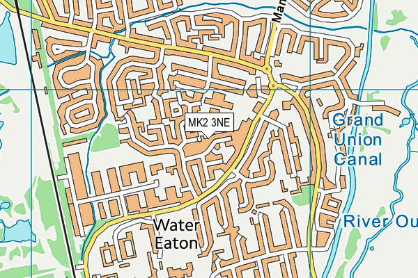 MK2 3NE map - OS VectorMap District (Ordnance Survey)