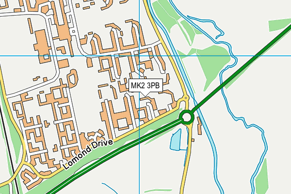 MK2 3PB map - OS VectorMap District (Ordnance Survey) MK2 3PB map - OS VectorMap District (Ordnance Survey)