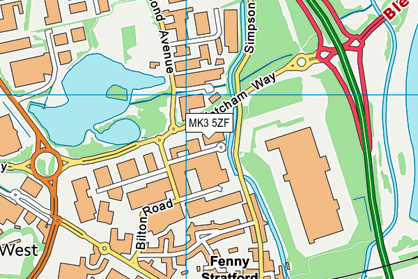 MK3 5ZF map - OS VectorMap District (Ordnance Survey) MK3 5ZF map - OS VectorMap District (Ordnance Survey)