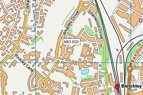 MK3 6GX map - OS VectorMap District (Ordnance Survey)
