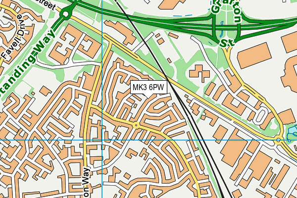 MK3 6PW map - OS VectorMap District (Ordnance Survey) MK3 6PW map - OS VectorMap District (Ordnance Survey)