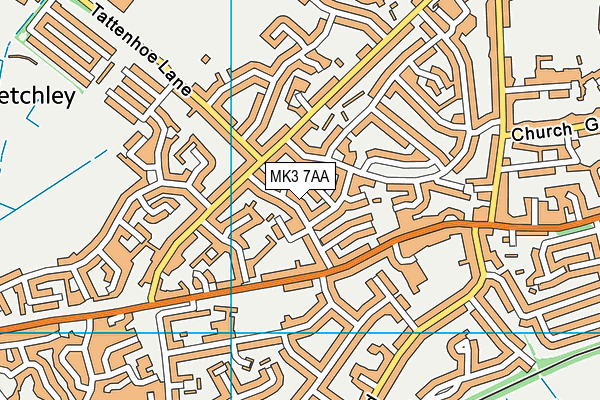 MK3 7AA map - OS VectorMap District (Ordnance Survey) MK3 7AA map - OS VectorMap District (Ordnance Survey)