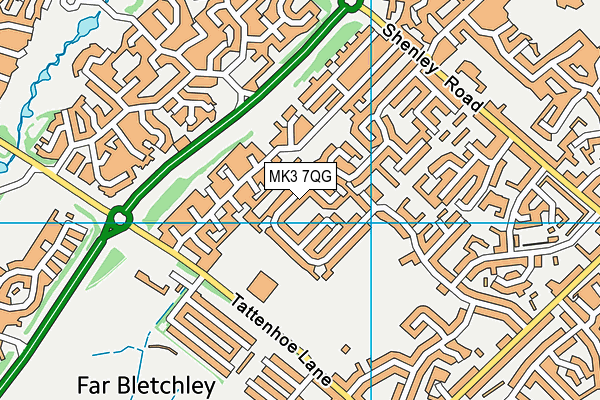 MK3 7QG map - OS VectorMap District (Ordnance Survey)