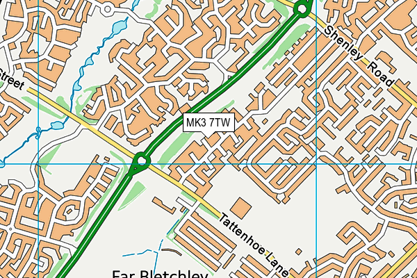 MK3 7TW map - OS VectorMap District (Ordnance Survey)