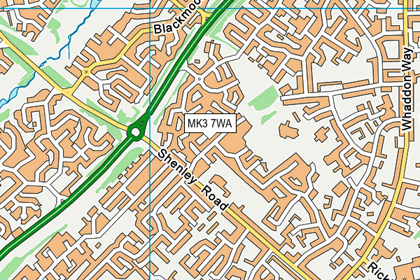 MK3 7WA map - OS VectorMap District (Ordnance Survey) MK3 7WA map - OS VectorMap District (Ordnance Survey)