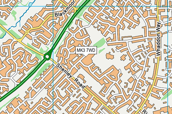 MK3 7WD map - OS VectorMap District (Ordnance Survey) MK3 7WD map - OS VectorMap District (Ordnance Survey)