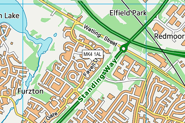 MK4 1AL map - OS VectorMap District (Ordnance Survey)