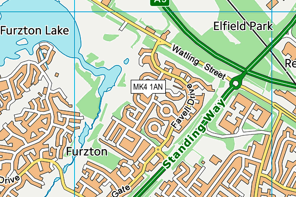 MK4 1AN map - OS VectorMap District (Ordnance Survey)