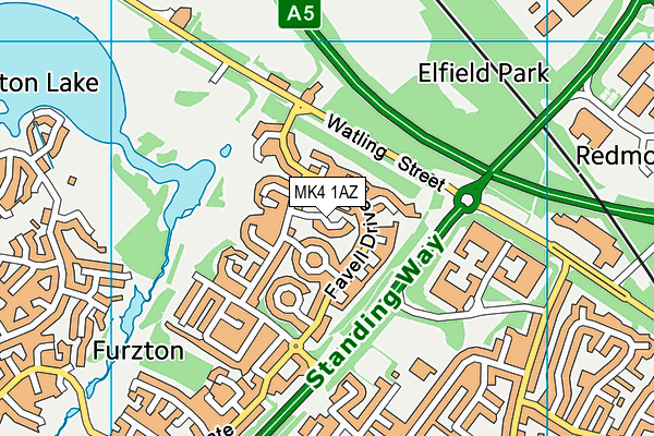MK4 1AZ map - OS VectorMap District (Ordnance Survey) MK4 1AZ map - OS VectorMap District (Ordnance Survey)