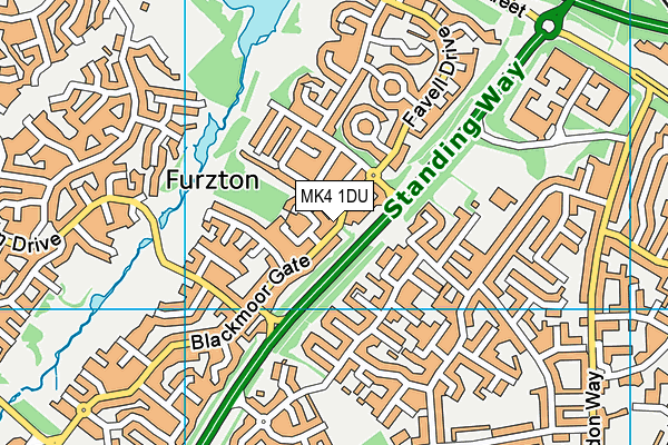 MK4 1DU map - OS VectorMap District (Ordnance Survey)