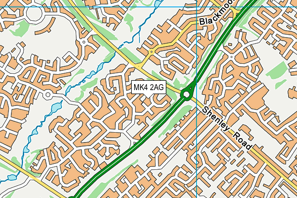 MK4 2AG map - OS VectorMap District (Ordnance Survey) MK4 2AG map - OS VectorMap District (Ordnance Survey)