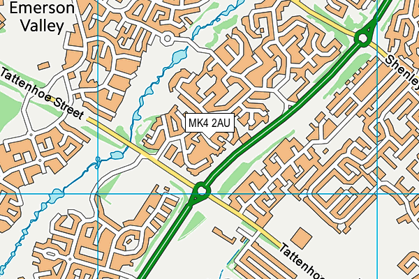 MK4 2AU map - OS VectorMap District (Ordnance Survey) MK4 2AU map - OS VectorMap District (Ordnance Survey)