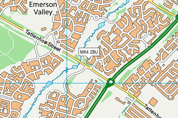 MK4 2BU map - OS VectorMap District (Ordnance Survey)